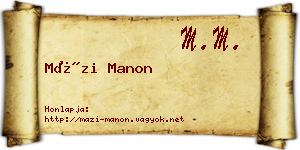 Mázi Manon névjegykártya